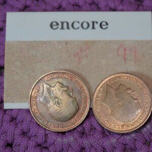 Encore Womens Bronze Vintage Coins Clip On Metal Historical Earrings